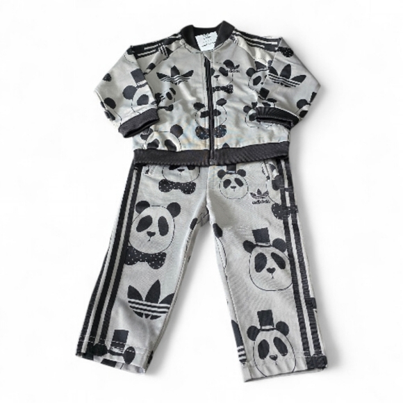 adidas Other - Adidas Black and Gray Mini Rodini Panda Tracksuit 12-18mos